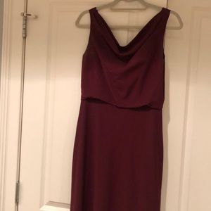 Worn once! Burgundy cowl neck gown